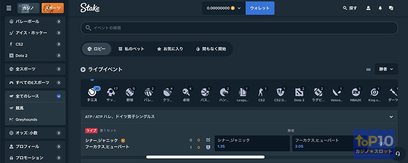 ステークカジノの競馬の開き方