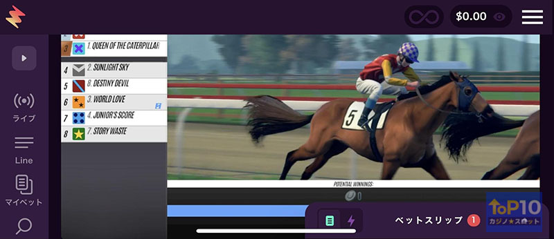カジノミーの競馬の開き方
