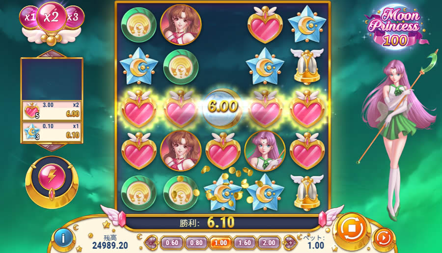 ムーンプリンセス100の配当発生